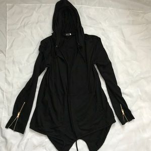 Zip up Zip Cuff cotton cardigan